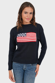 "Flag" sweater navy