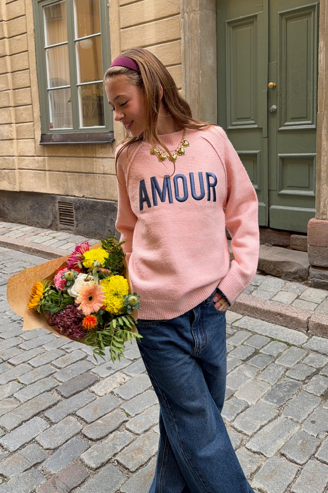 "Amour” sweater pink