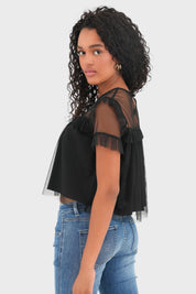 "Mesh" top black