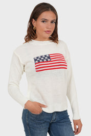 "Flag" sweater white