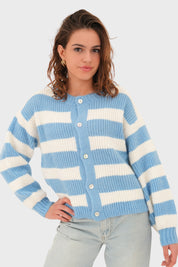 "Darling" cardigan striped blue