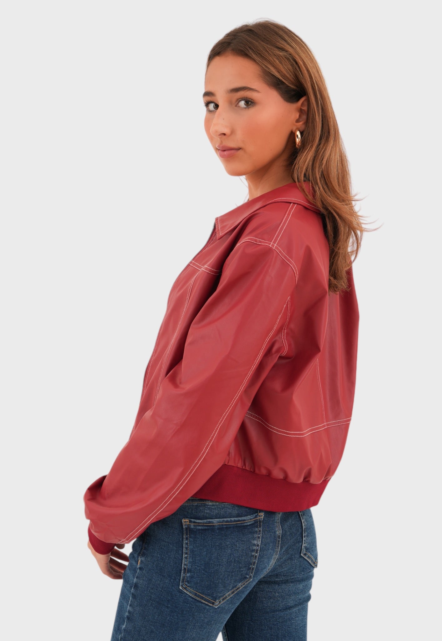 "Leather" jacket red