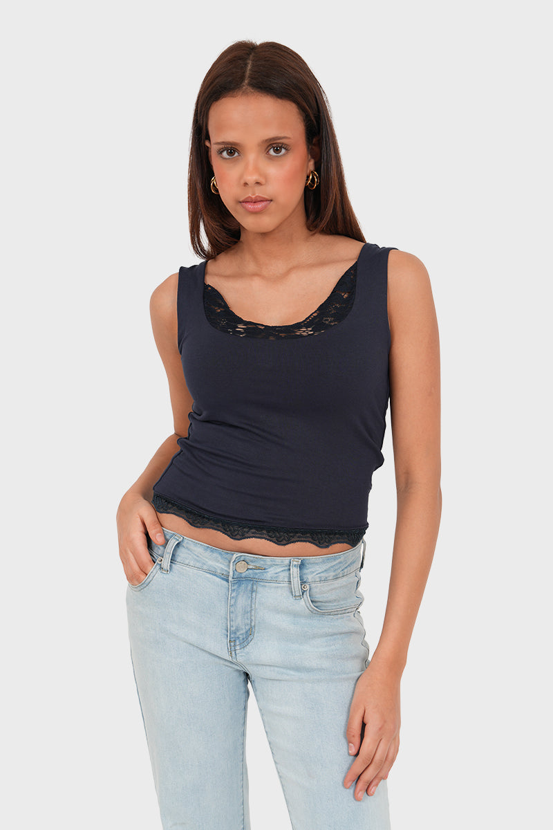 "Anna" top navy