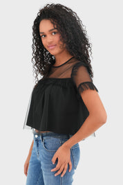 "Mesh" top black