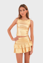 "Glitz" top gold