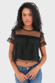 "Mesh" top black