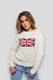 "Uk flag" sweater white