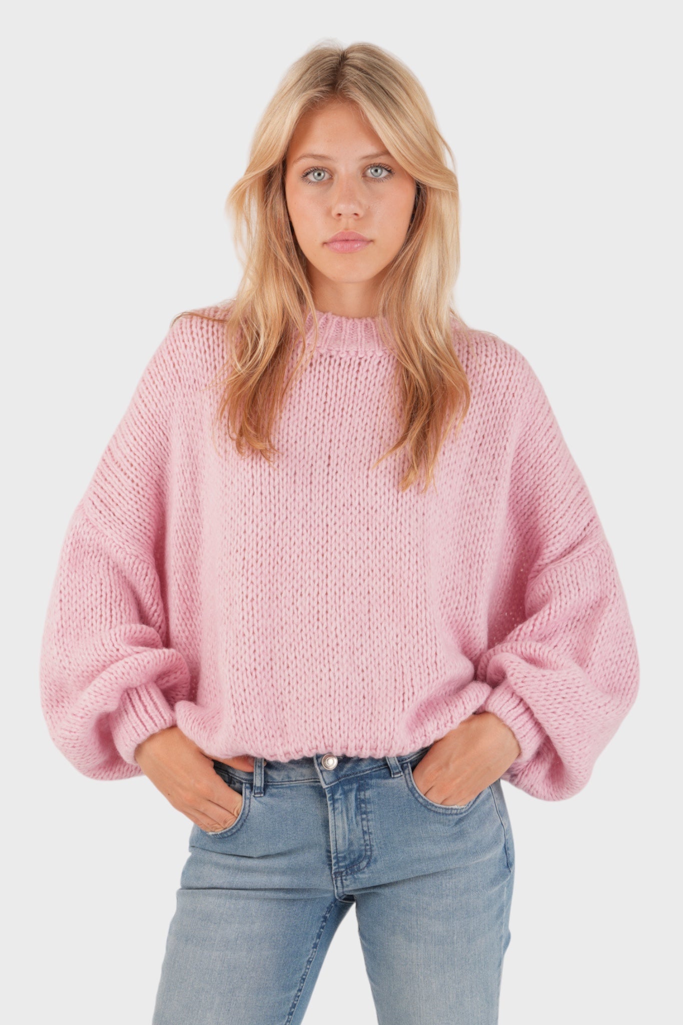 "Keep me warm" sweater baby pink