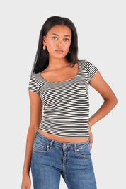 "Lola" top striped black