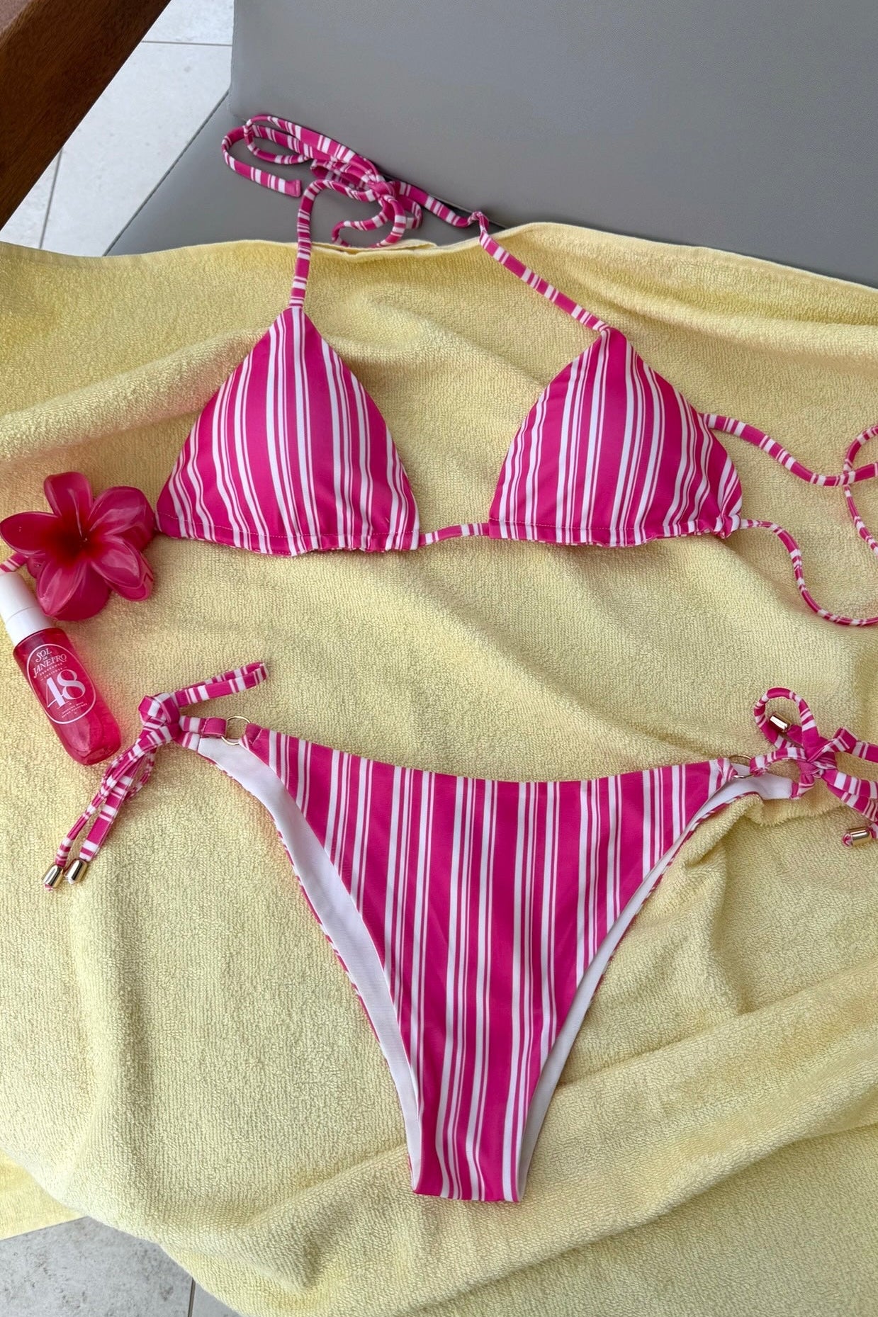 "Vita" tied bikini bottom pink