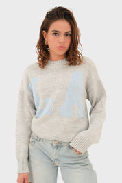 "LA" sweater light blue