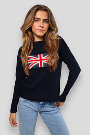 "UK flag" sweater navy