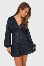 “Scarlett” glitter dress navy