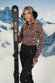 "Leopard" ski pully brown