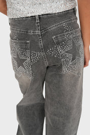 "Riley” wide leg jeans dark grey