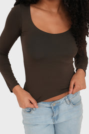 "Nola" top brown