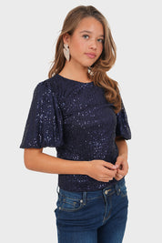 "Shiney" top navy