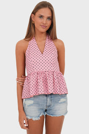 "Dotty" top pink