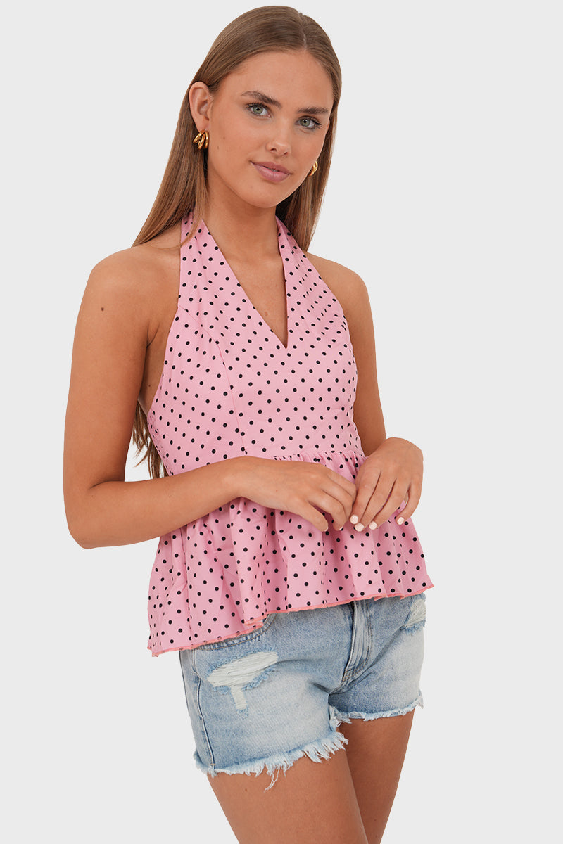 "Dotty" top pink