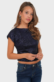"Radiant" top navy