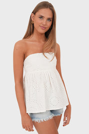 "Kate" top white