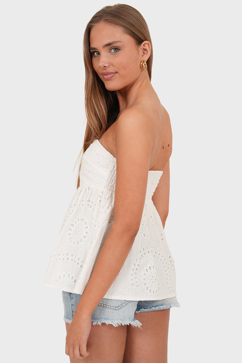 "Kate" top white