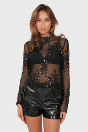 “Sara” top black