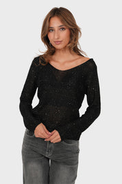 “Audrey” off shoulder top black
