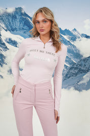 "Ski club" ski pully pink