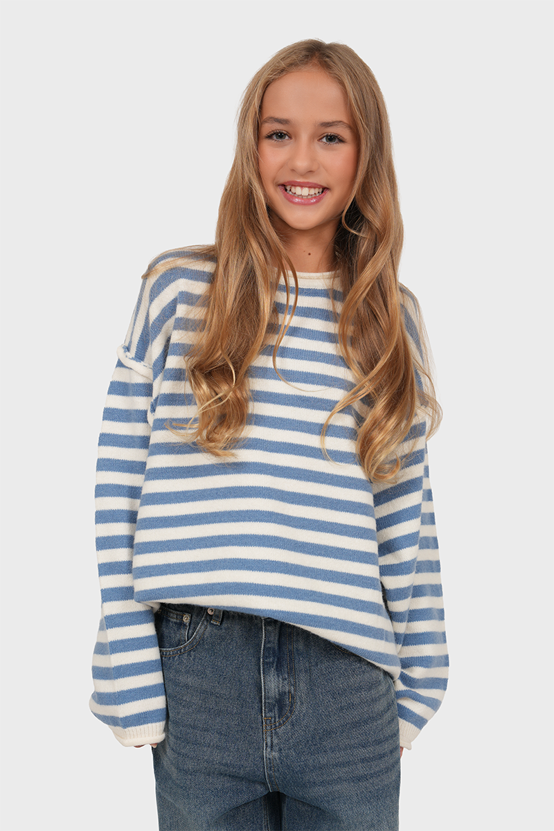 "Cecile" sweater striped blue