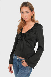 "Pearl" top black