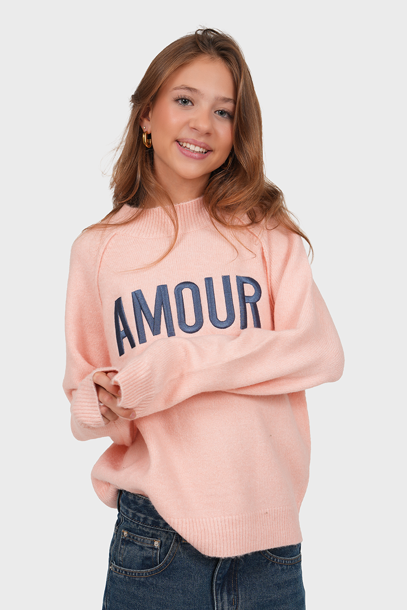 "Amour” sweater pink