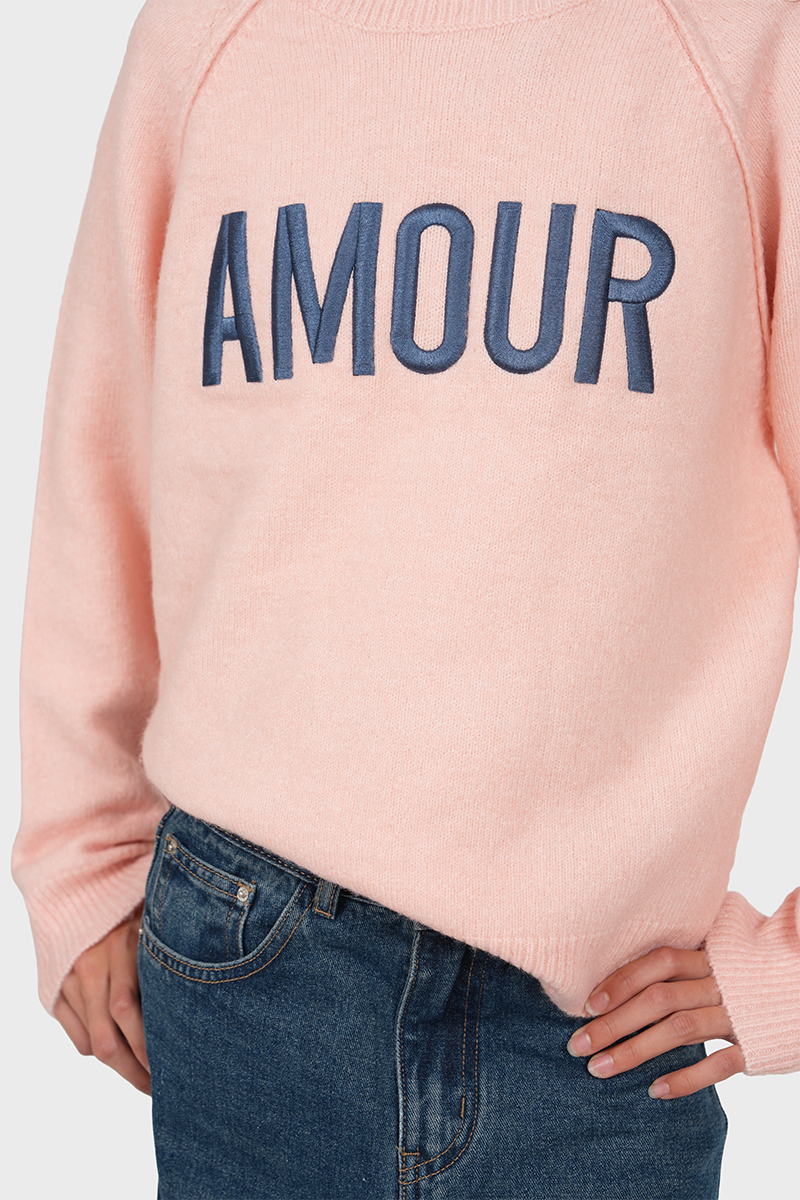 "Amour” sweater pink