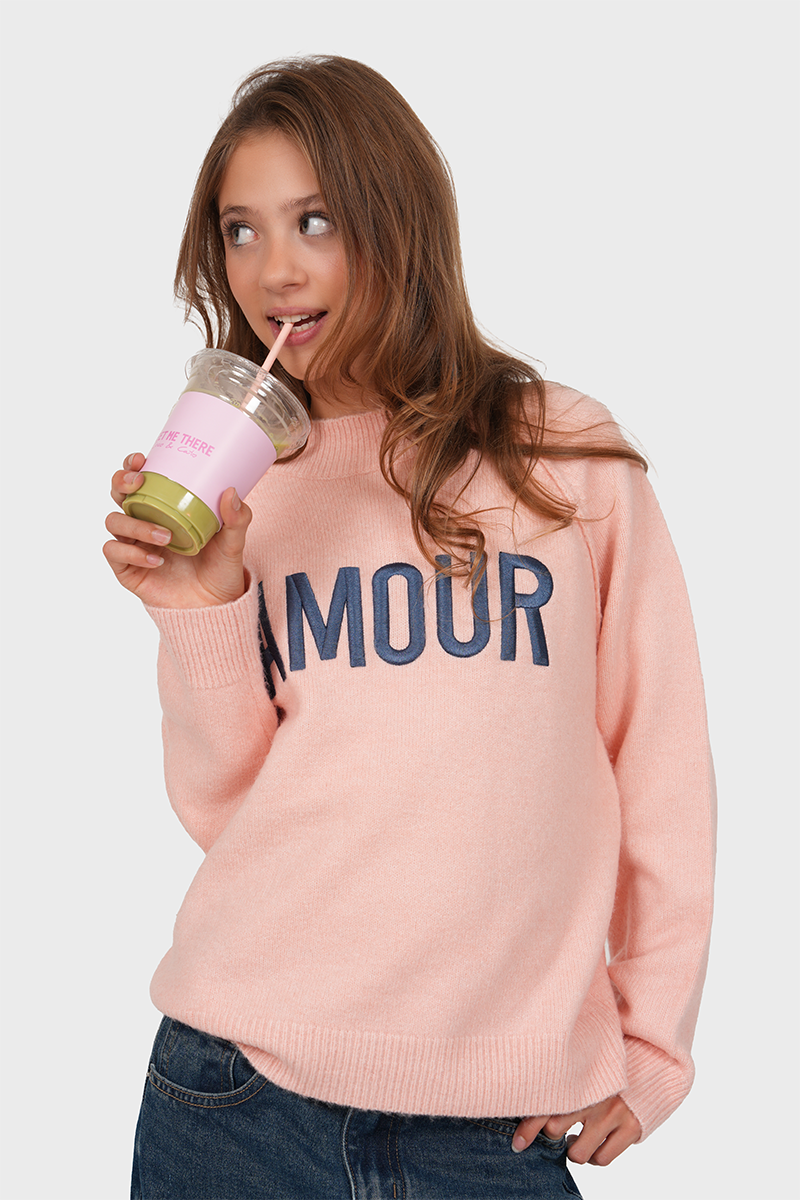 "Amour” sweater pink