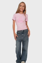 "Cloé" wide leg jeans pink