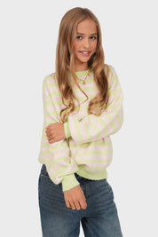 "Cato” sweater striped mint