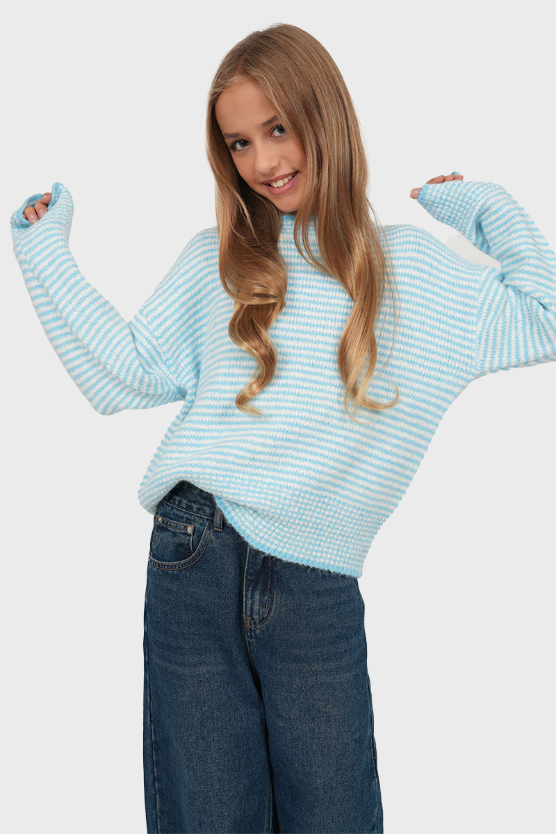 "Ciel” sweater striped blue