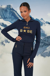 "Ski babe" ski pully navy