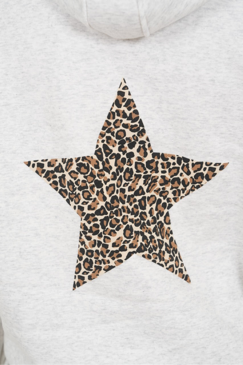 "Relaxed leopard" hoodie grey