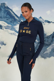 "Ski babe" ski pully navy