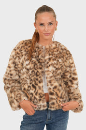 "Furry" leopard jacket