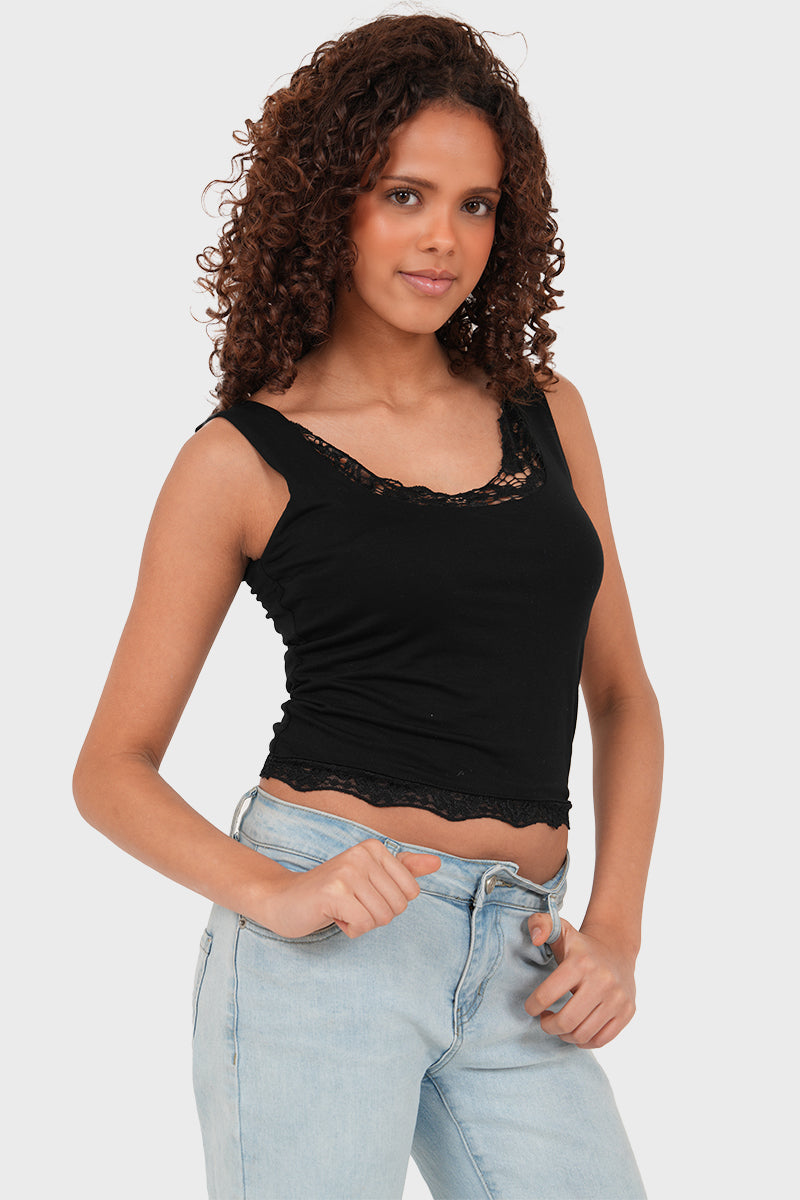 "Anna" top black