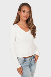 "Elena” top white