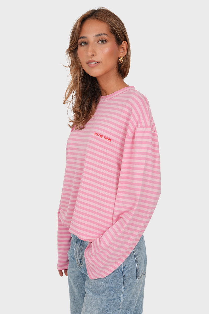 "Noa" striped sweater pink