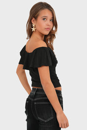 "Nora" top black