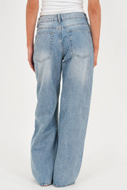 "Austin" wide leg jeans light blue