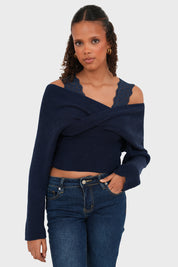 "Lace" sweater navy