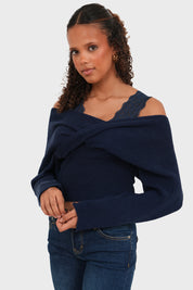"Lace" sweater navy