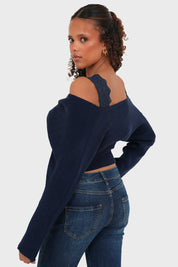 "Lace" sweater navy