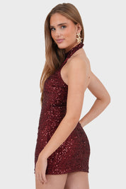"Starfall" dress bordeaux